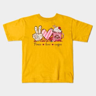 Peace Love Coffee Kids T-Shirt